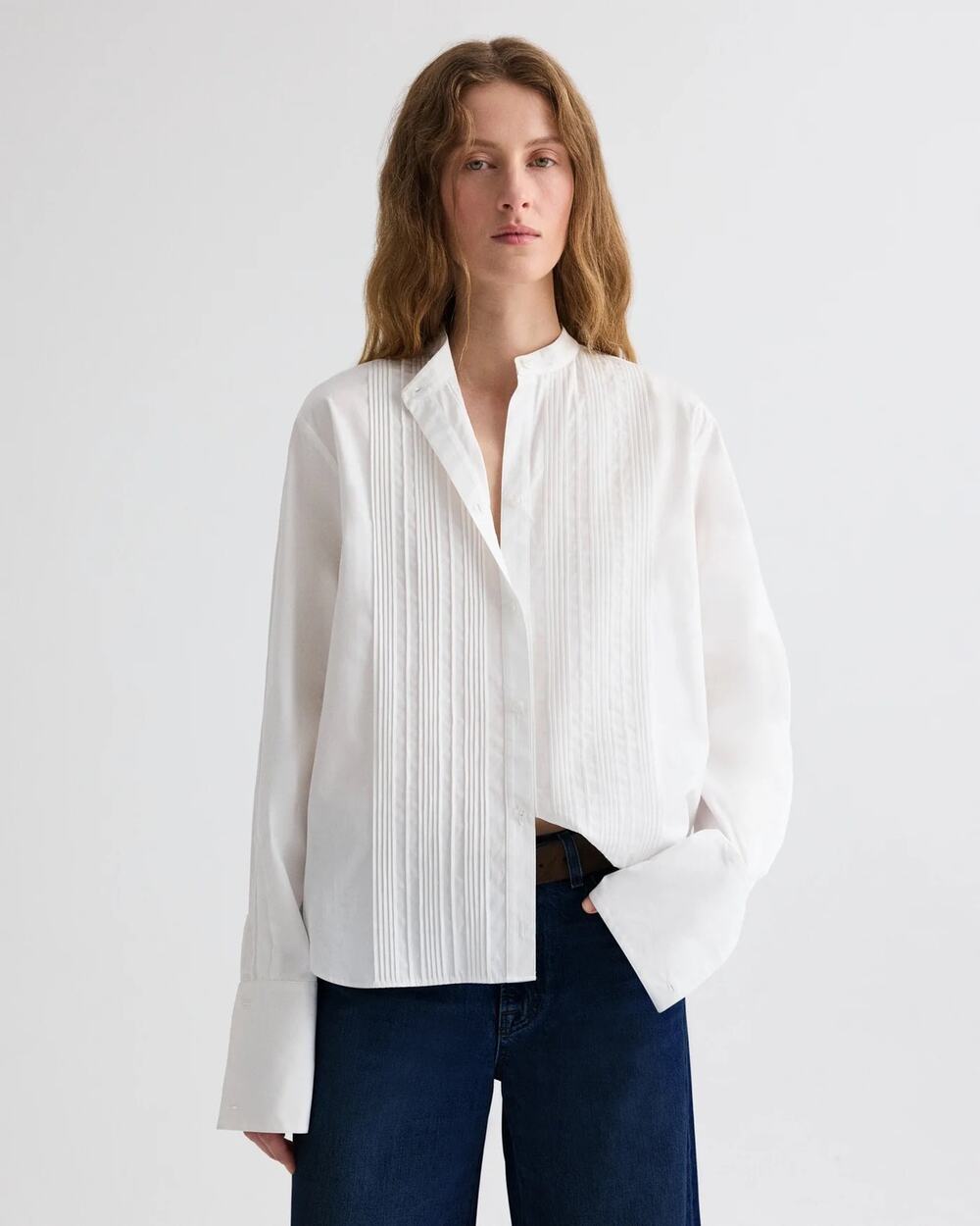 TWP Painter Shirt in Compact Poplin - White - XXS